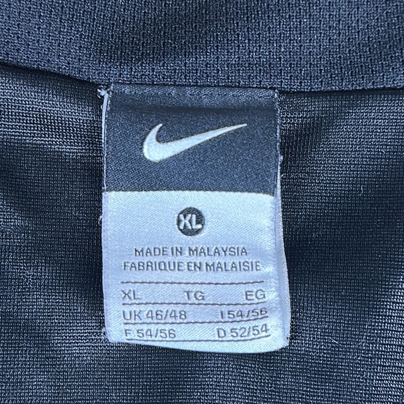 Nike Black White Two Stripe Track Running Swoosh Full Zip Jacket Size XL X-Large - Picture 11 of 12